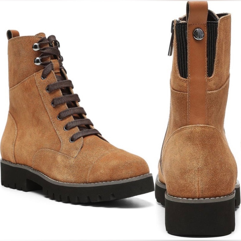 Donald Pliner Suede Lug Sole Combat Boot